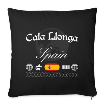 Cala Llonga Italien Streetwear Reise Souvenir - Sofakissenbezug 45 x 45 cm - Schwarz - Vorne