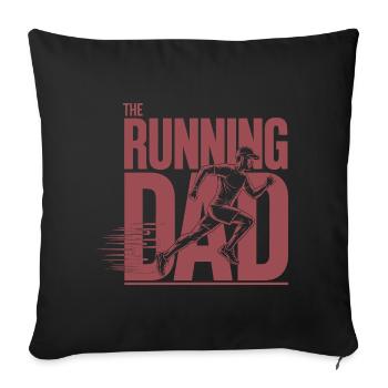 Laufender Papa Le Papa Coureur Chemise - Housse de coussin décorative 45 x 45 cm - noir - Devant