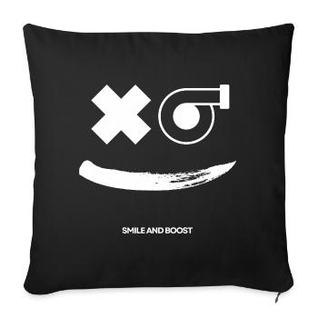 Sourire et Boost - Housse de coussin décorative 45 x 45 cm - noir - Devant