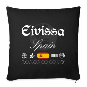 Ibiza-Stadt Spanien Streetwear Reise Souvenir - Sofakissenbezug 45 x 45 cm - Schwarz - Vorne
