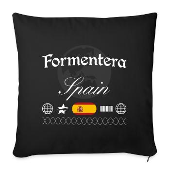 Souvenir de voyage streetwear Formentera, Espagne - Housse de coussin décorative 45 x 45 cm - noir - Devant