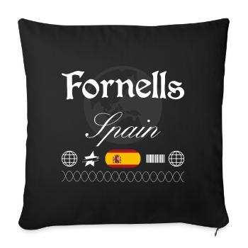 Fornells Spanien Streetwear Reise Souvenir - Sofakissenbezug 45 x 45 cm - Schwarz - Vorne