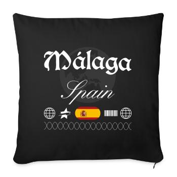 Málaga Spanien Streetwear Reise Souvenir - Sofakissenbezug 45 x 45 cm - Schwarz - Vorne