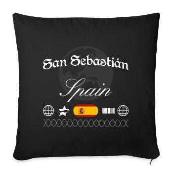 San Sebastián Spanien Streetwear Reise Souvenir - Sofakissenbezug 45 x 45 cm - Schwarz - Vorne