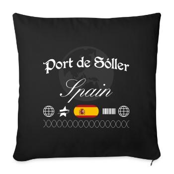 Port de Sóller Spanien Streetwear Reise Souvenir - Sofakissenbezug 45 x 45 cm - Schwarz - Vorne