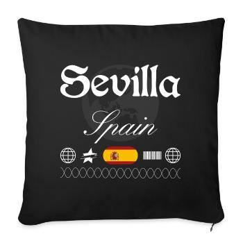 Sevilla Spanien Streetwear Reise Souvenir - Sofakissenbezug 45 x 45 cm - Schwarz - Vorne