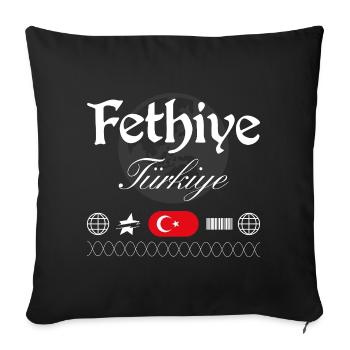 Fethiye Türkei Streetwear Reise Souvenir - Sofakissenbezug 45 x 45 cm - Schwarz - Vorne