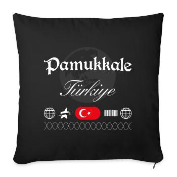 Pamukkale Türkei Streetwear Reise Souvenir - Sofakissenbezug 45 x 45 cm - Schwarz - Vorne