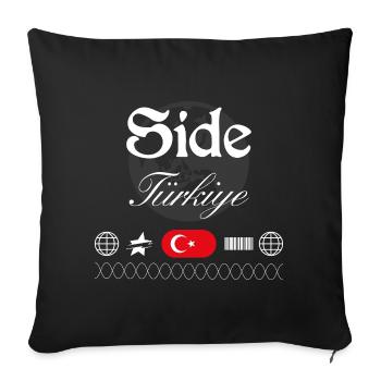 Side Turkey Streetwear Travel Souvenir - Sofa pillowcase 17,3'' x 17,3'' (45 x 45 cm) - black - Front