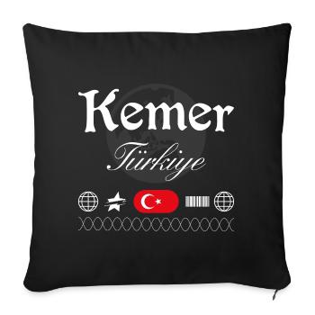 Kemer Turkey Streetwear Travel Souvenir - Sofa pillowcase 17,3'' x 17,3'' (45 x 45 cm) - black - Front