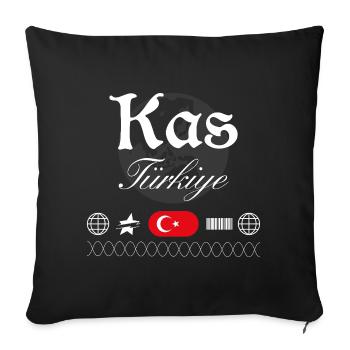 Kaş Turkey Streetwear Travel Souvenir - Sofa pillowcase 17,3'' x 17,3'' (45 x 45 cm) - black - Front