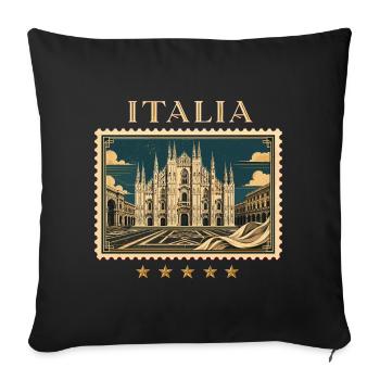 Mailand Eleganz als Reisemarke - Sofakissenbezug 45 x 45 cm - Schwarz - Vorne