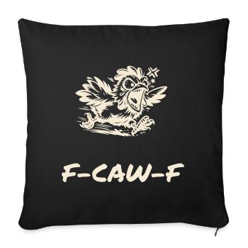 F-CAW-F - Drôle de diction du poulet - Housse de coussin décorative 45 x 45 cm - noir - Devant