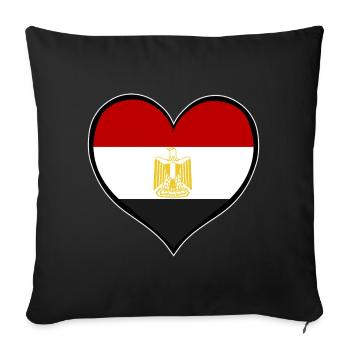 Ägypten Herzflagge - Sofakissenbezug 45 x 45 cm - Schwarz - Vorne