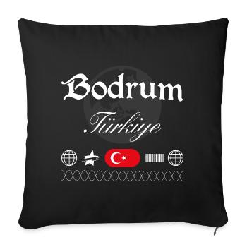 Bodrum Türkei Streetwear Reise Souvenir - Sofakissenbezug 45 x 45 cm - Schwarz - Vorne