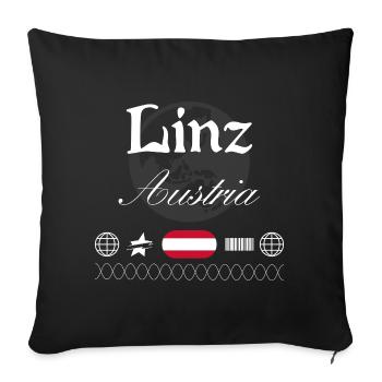 Linz Österreich Streetwear Reise Souvenir - Sofakissenbezug 45 x 45 cm - Schwarz - Vorne