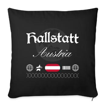 Hallstatt Österreich Streetwear Reise Souvenir - Sofakissenbezug 45 x 45 cm - Schwarz - Vorne