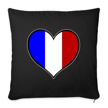 France Heart Flag - Sofa pillowcase 17,3'' x 17,3'' (45 x 45 cm) - black - Front