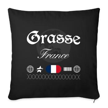 Grasse Frankreich Streetwear Reise Souvenir - Sofakissenbezug 45 x 45 cm - Schwarz - Vorne