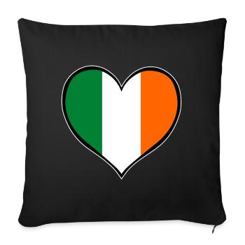 Drapeau du cœur irlandais - Housse de coussin décorative 45 x 45 cm - noir - Devant