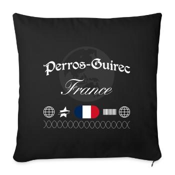 Perros-Guirec Frankreich Streetwear Reise Souvenir - Sofakissenbezug 45 x 45 cm - Schwarz - Vorne