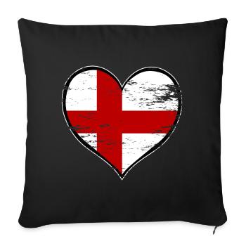 England heart flag used - Sofa pillowcase 17,3'' x 17,3'' (45 x 45 cm) - black - Front