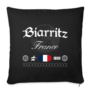 Biarritz Frankreich Streetwear Reise Souvenir - Sofakissenbezug 45 x 45 cm - Schwarz - Vorne