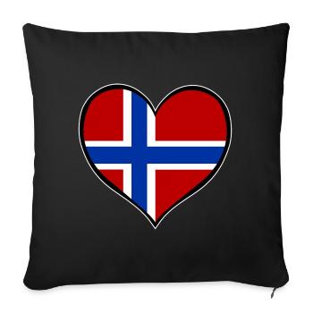 Norway Heart Flag used - Sofa pillowcase 17,3'' x 17,3'' (45 x 45 cm) - black - Front