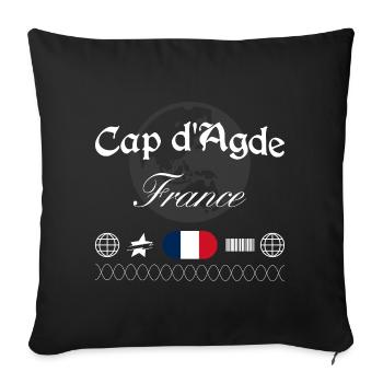 Cap d’Agde Frankreich Streetwear Reise Souvenir - Sofakissenbezug 45 x 45 cm - Schwarz - Vorne