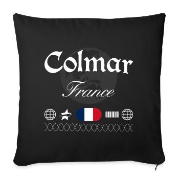 Colmar Frankreich Streetwear Reise Souvenir - Sofakissenbezug 45 x 45 cm - Schwarz - Vorne