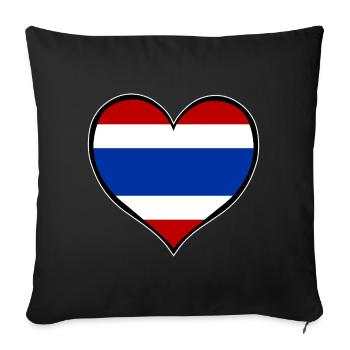 Thailand Herzflagge - Sofakissenbezug 45 x 45 cm - Schwarz - Vorne