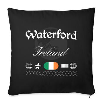 Souvenir de voyage Waterford Ireland Streetwear - Housse de coussin décorative 45 x 45 cm - noir - Devant