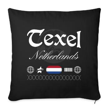 Souvenir de voyage Texel Netherlands Streetwear - Housse de coussin décorative 45 x 45 cm - noir - Devant