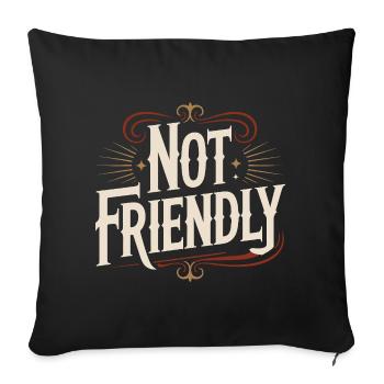 Introverti Pas Amical Solitaire Antisocial - Housse de coussin décorative 45 x 45 cm - noir - Devant