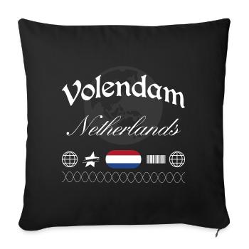 Souvenir de voyage de streetwear pour Volendam Pays-Bas - Housse de coussin décorative 45 x 45 cm - noir - Devant