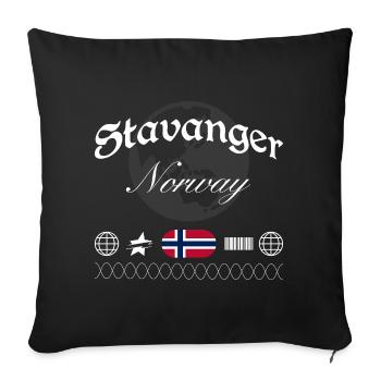Souvenir de voyage Stavanger Norway Streetwear - Housse de coussin décorative 45 x 45 cm - noir - Devant