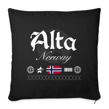 Alta Norway Streetwear Travel Souvenir - Sofa pillowcase 17,3'' x 17,3'' (45 x 45 cm) - black - Front