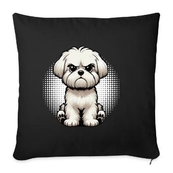 Malteser Propriétaire Maltese Lovers - Housse de coussin décorative 45 x 45 cm - noir - Devant