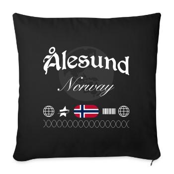 Souvenir de voyage Ålesund Norway Streetwear - Housse de coussin décorative 45 x 45 cm - noir - Devant