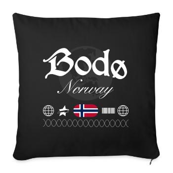 Bodø Norway Streetwear Travel Souvenir - Sofa pillowcase 17,3'' x 17,3'' (45 x 45 cm) - black - Front