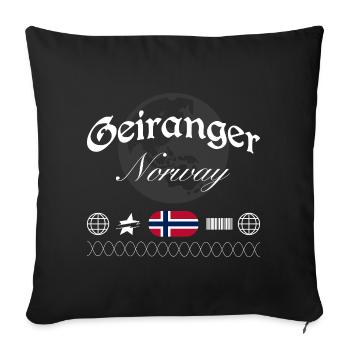 Souvenir de voyage Geiranger Norway Streetwear - Housse de coussin décorative 45 x 45 cm - noir - Devant