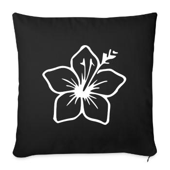 Red Hibiscus Blossoms Design Vacances d’été à Hawaï - Housse de coussin décorative 45 x 45 cm - noir - Devant