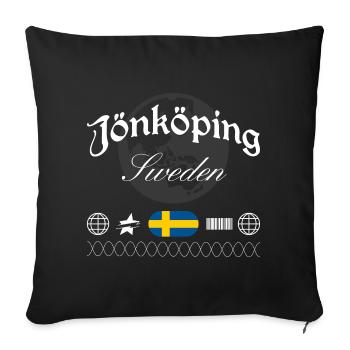 Jönköping Schweden Streetwear Reise Souvenir - Sofakissenbezug 45 x 45 cm - Schwarz - Vorne