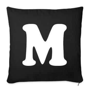 Large M Style Print | Letter M | M Logo - Sofa pillowcase 17,3'' x 17,3'' (45 x 45 cm) - black - Front