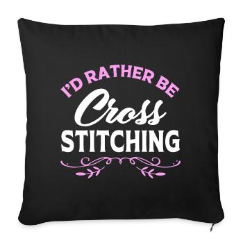 Croix - Housse de coussin décorative 45 x 45 cm - noir - Devant