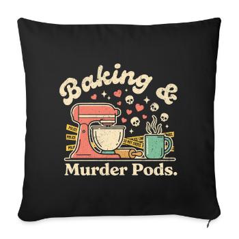 Pâtisserie et meurtre - Housse de coussin décorative 45 x 45 cm - noir - Devant