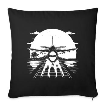 Airplane Drawing - Sofa pillowcase 17,3'' x 17,3'' (45 x 45 cm) - black - Front