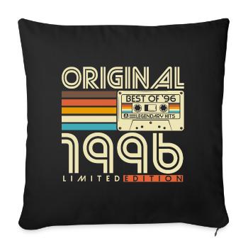 Original 1996 Vintage Vintage Retro Birthday - Sofa pillowcase 17,3'' x 17,3'' (45 x 45 cm) - black - Front