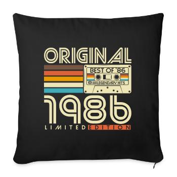 Original 1986 Vintage Vintage Birthday Retro - Sofa pillowcase 17,3'' x 17,3'' (45 x 45 cm) - black - Front