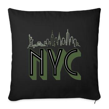 NYC Skyline Silhouette - Sofa pillowcase 17,3'' x 17,3'' (45 x 45 cm) - black - Front